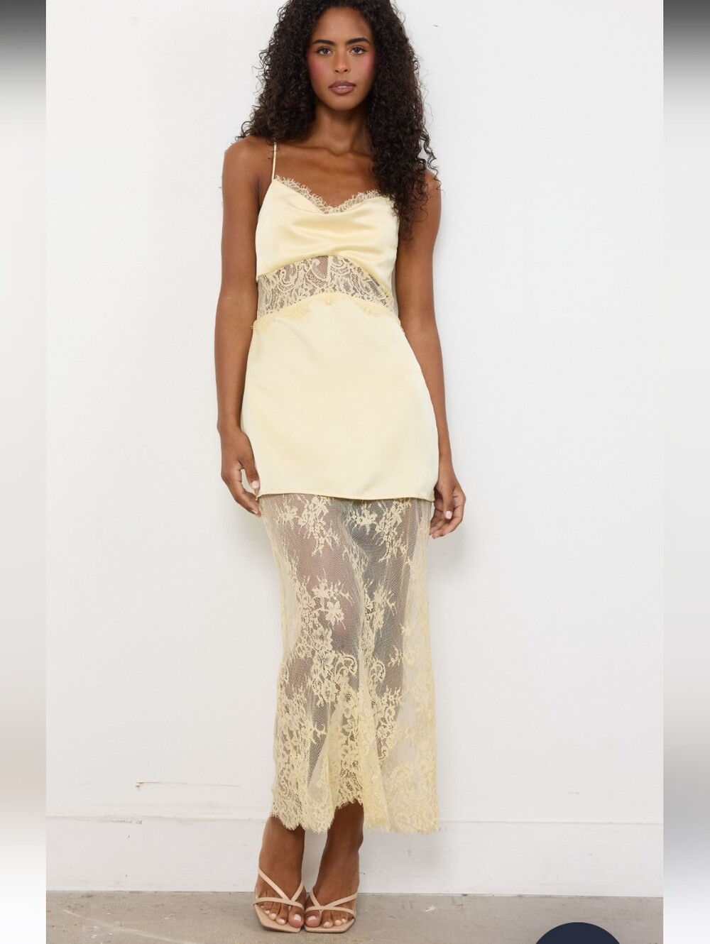 NWT Whiteroom+CactusLACE COMBO SATIN DRESS WITH COWL NECK SIZE M